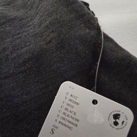 NWT Free People Lo Lo Washed Black Boho Coastal Vacation Swing Tank Oversized S - Picture 7 of 14